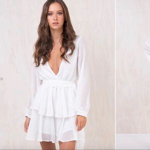 Princess Polly Legendary Lovers Plunge Dress White